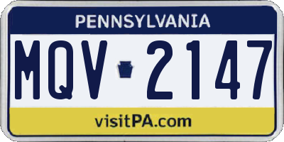 PA license plate MQV2147