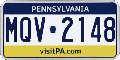 PA license plate MQV2148