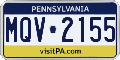 PA license plate MQV2155