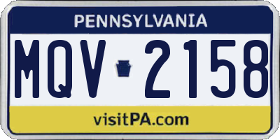 PA license plate MQV2158