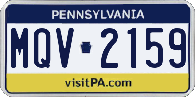 PA license plate MQV2159