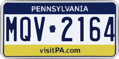 PA license plate MQV2164