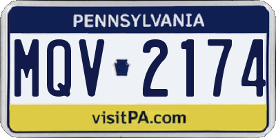 PA license plate MQV2174