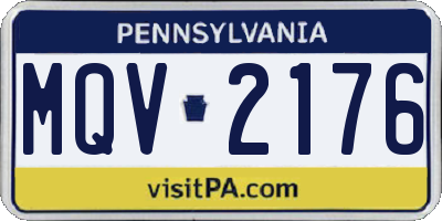 PA license plate MQV2176