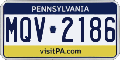 PA license plate MQV2186