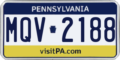 PA license plate MQV2188