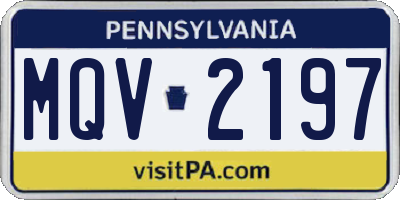 PA license plate MQV2197