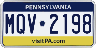 PA license plate MQV2198