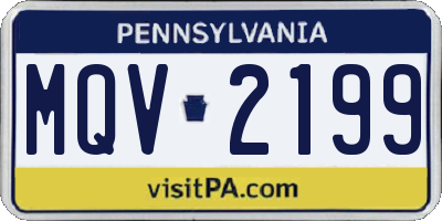 PA license plate MQV2199