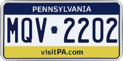 PA license plate MQV2202
