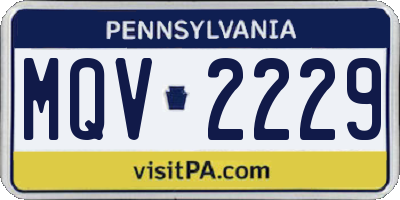 PA license plate MQV2229