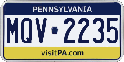 PA license plate MQV2235