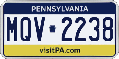 PA license plate MQV2238