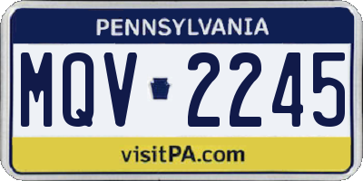 PA license plate MQV2245