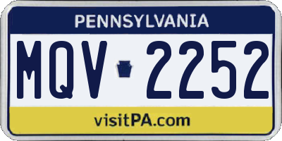 PA license plate MQV2252