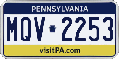 PA license plate MQV2253