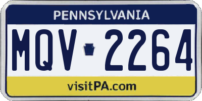 PA license plate MQV2264