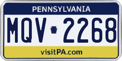 PA license plate MQV2268