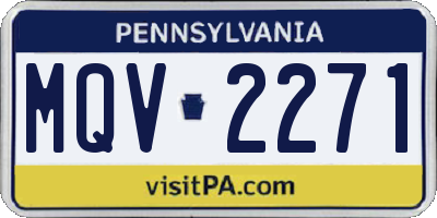 PA license plate MQV2271