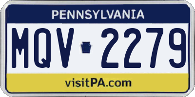 PA license plate MQV2279