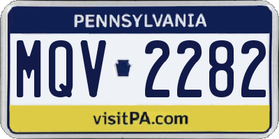 PA license plate MQV2282