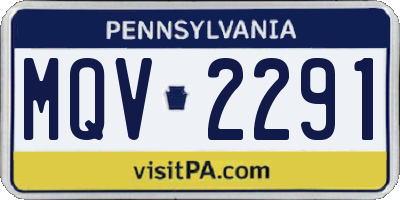 PA license plate MQV2291