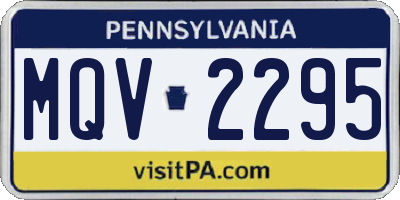 PA license plate MQV2295