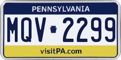 PA license plate MQV2299