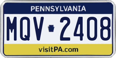 PA license plate MQV2408