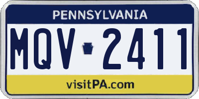 PA license plate MQV2411