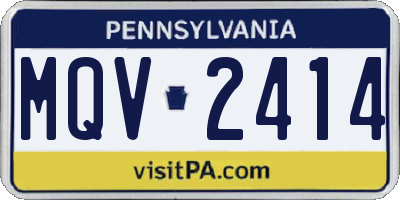 PA license plate MQV2414