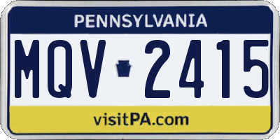 PA license plate MQV2415