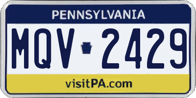 PA license plate MQV2429