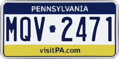 PA license plate MQV2471