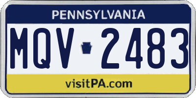 PA license plate MQV2483