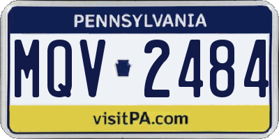 PA license plate MQV2484