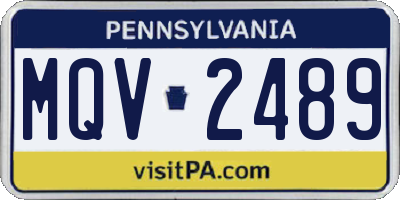 PA license plate MQV2489