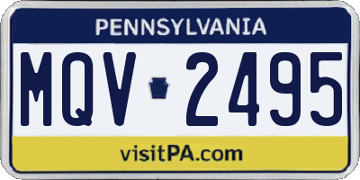 PA license plate MQV2495
