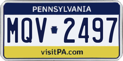 PA license plate MQV2497