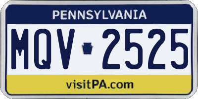 PA license plate MQV2525
