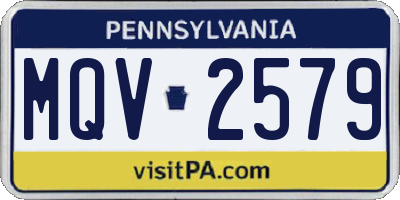 PA license plate MQV2579