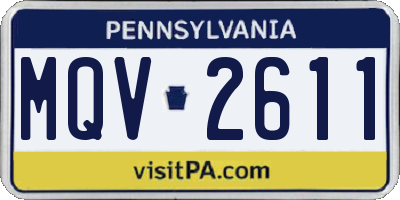PA license plate MQV2611