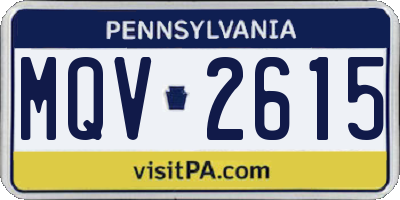 PA license plate MQV2615