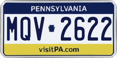 PA license plate MQV2622