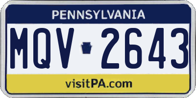 PA license plate MQV2643