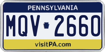 PA license plate MQV2660