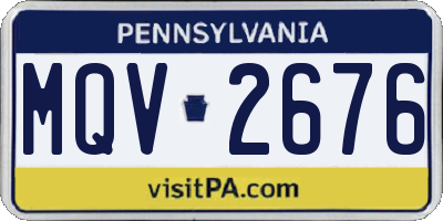 PA license plate MQV2676