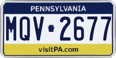 PA license plate MQV2677