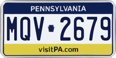 PA license plate MQV2679