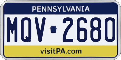 PA license plate MQV2680